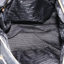 PRADA Tote Bag Leather 2way Black Gold Auth 187654-11