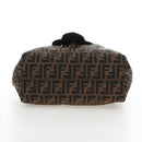FENDI Zucca Canvas Chain Shoulder Bag Black Brown Auth 187655V-10