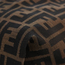 FENDI Zucca Canvas Chain Shoulder Bag Black Brown Auth 187655V-12