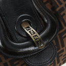 FENDI Zucca Canvas Chain Shoulder Bag Black Brown Auth 187655V-15