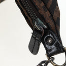 FENDI Zucca Canvas Chain Shoulder Bag Black Brown Auth 187655V-17