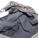 FENDI Zucca Canvas Chain Shoulder Bag Black Brown Auth 187655V-22