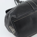 PRADA Tote Bag Leather Black Silver Auth 187659V-11