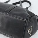 PRADA Tote Bag Leather Black Silver Auth 187659V-12