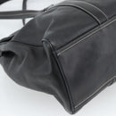 PRADA Tote Bag Leather Black Silver Auth 187659V-13