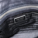 PRADA Tote Bag Leather Black Silver Auth 187659V-16
