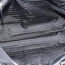 PRADA Tote Bag Leather Black Silver Auth 187659V-17