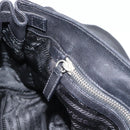 PRADA Tote Bag Leather Black Silver Auth 187659V-20