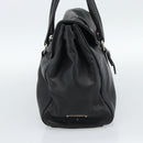 PRADA Tote Bag Leather Black Silver Auth 187659V-4
