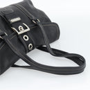 PRADA Tote Bag Leather Black Silver Auth 187659V-7
