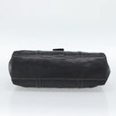 PRADA Tote Bag Leather Black Silver Auth 187659V-9