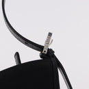 FENDI Mamma Baguette Shoulder Bag Satin Black Silver Auth 187660-9