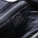 FENDI Mamma Baguette Shoulder Bag Satin Black Silver Auth 187660-19