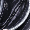 FENDI Mamma Baguette Shoulder Bag Satin Black Silver Auth 187660-11