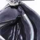 FENDI Mamma Baguette Shoulder Bag Satin Black Silver Auth 187660-20