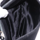 FENDI Mamma Baguette Shoulder Bag Satin Black Silver Auth 187660-22