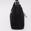 FENDI Mamma Baguette Shoulder Bag Satin Black Silver Auth 187660-4