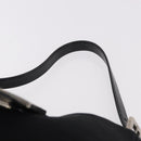 FENDI Mamma Baguette Shoulder Bag Satin Black Silver Auth 187660-14