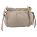 Miu Miu Shoulder Bag Leather Pink Gold Auth 187662-1