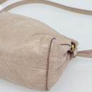 Miu Miu Shoulder Bag Leather Pink Gold Auth 187662-9