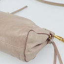 Miu Miu Shoulder Bag Leather Pink Gold Auth 187662-15