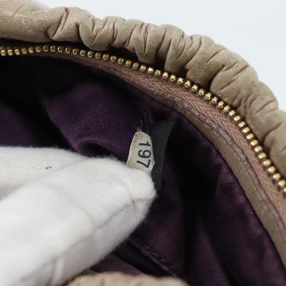 Miu Miu Shoulder Bag Leather Pink Gold Auth 187662
