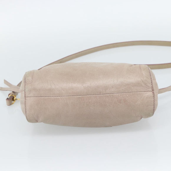 Miu Miu Shoulder Bag Leather Pink Gold Auth 187662
