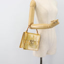 LOUIS VUITTON Monogram Vernis Spring Street Hand Bag Gris M91029 LV Auth 187663-23