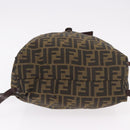 FENDI Zucca Canvas Backpack Nylon Brown Black Auth 187667-5