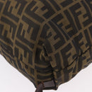 FENDI Zucca Canvas Backpack Nylon Brown Black Auth 187667-15