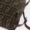 FENDI Zucca Canvas Backpack Nylon Brown Black Auth 187667-16
