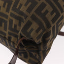 FENDI Zucca Canvas Backpack Nylon Brown Black Auth 187667-17
