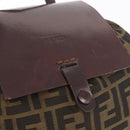 FENDI Zucca Canvas Backpack Nylon Brown Black Auth 187667-18