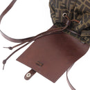 FENDI Zucca Canvas Backpack Nylon Brown Black Auth 187667-19