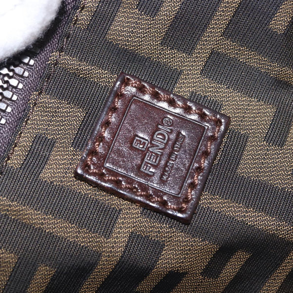 FENDI Zucca Canvas Backpack Nylon Brown Black Auth 187667