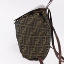 FENDI Zucca Canvas Backpack Nylon Brown Black Auth 187667-3