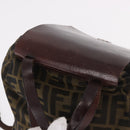 FENDI Zucca Canvas Backpack Nylon Brown Black Auth 187667-6