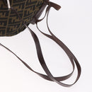 FENDI Zucca Canvas Backpack Nylon Brown Black Auth 187667-9