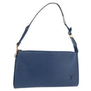 LOUIS VUITTON Epi Pochette Accessoires Pouch Blue M52985 LV Auth 187669-1
