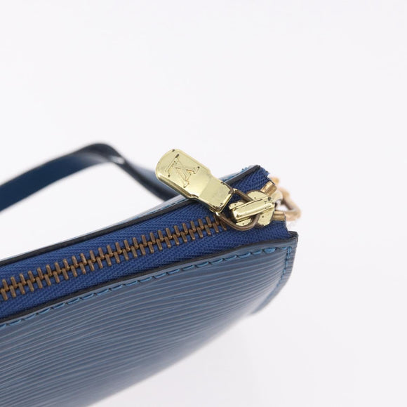 LOUIS VUITTON Epi Pochette Accessoires Pouch Blue M52985 LV Auth 187669