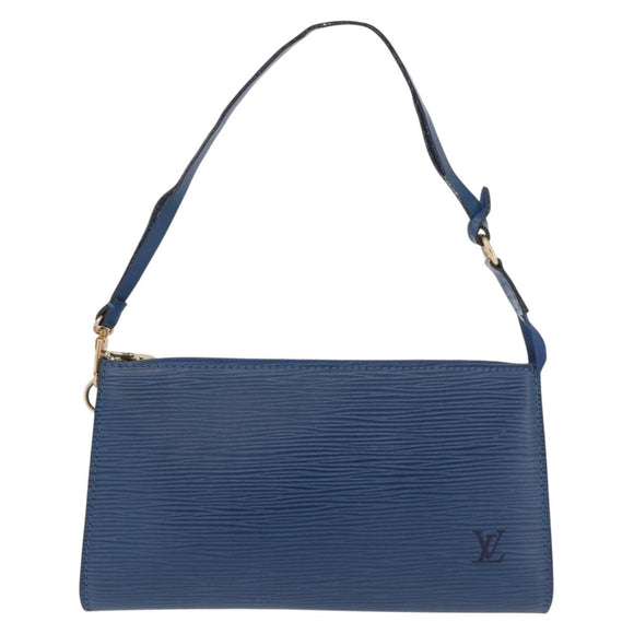 LOUIS VUITTON Epi Pochette Accessoires Pouch Blue M52985 LV Auth 187669