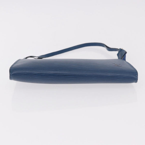 LOUIS VUITTON Epi Pochette Accessoires Pouch Blue M52985 LV Auth 187669