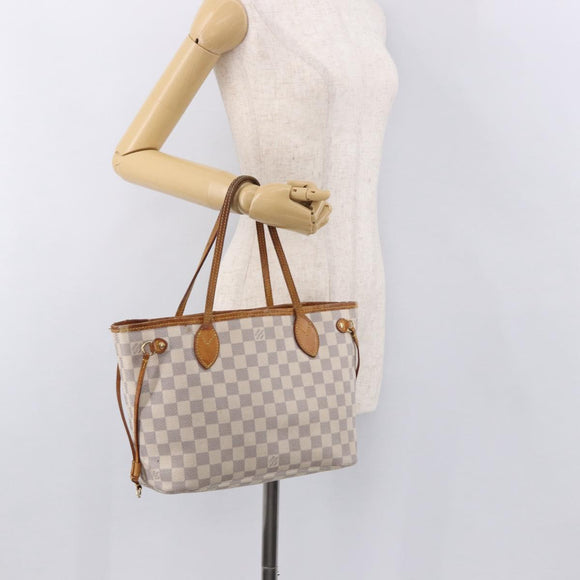 LOUIS VUITTON Damier Azur Neverfull PM Tote Bag N41362 LV Auth 187671