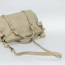 Miu Miu Hand Bag Leather 2way Beige Gold Auth 187673V-9