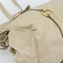 Miu Miu Hand Bag Leather 2way Beige Gold Auth 187673V-17