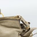 Miu Miu Hand Bag Leather 2way Beige Gold Auth 187673V-10