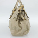 Miu Miu Hand Bag Leather 2way Beige Gold Auth 187673V-3