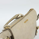 Miu Miu Hand Bag Leather 2way Beige Gold Auth 187673V-6
