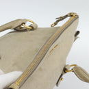 Miu Miu Hand Bag Leather 2way Beige Gold Auth 187673V-7