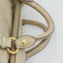 Miu Miu Hand Bag Leather 2way Beige Gold Auth 187673V-14